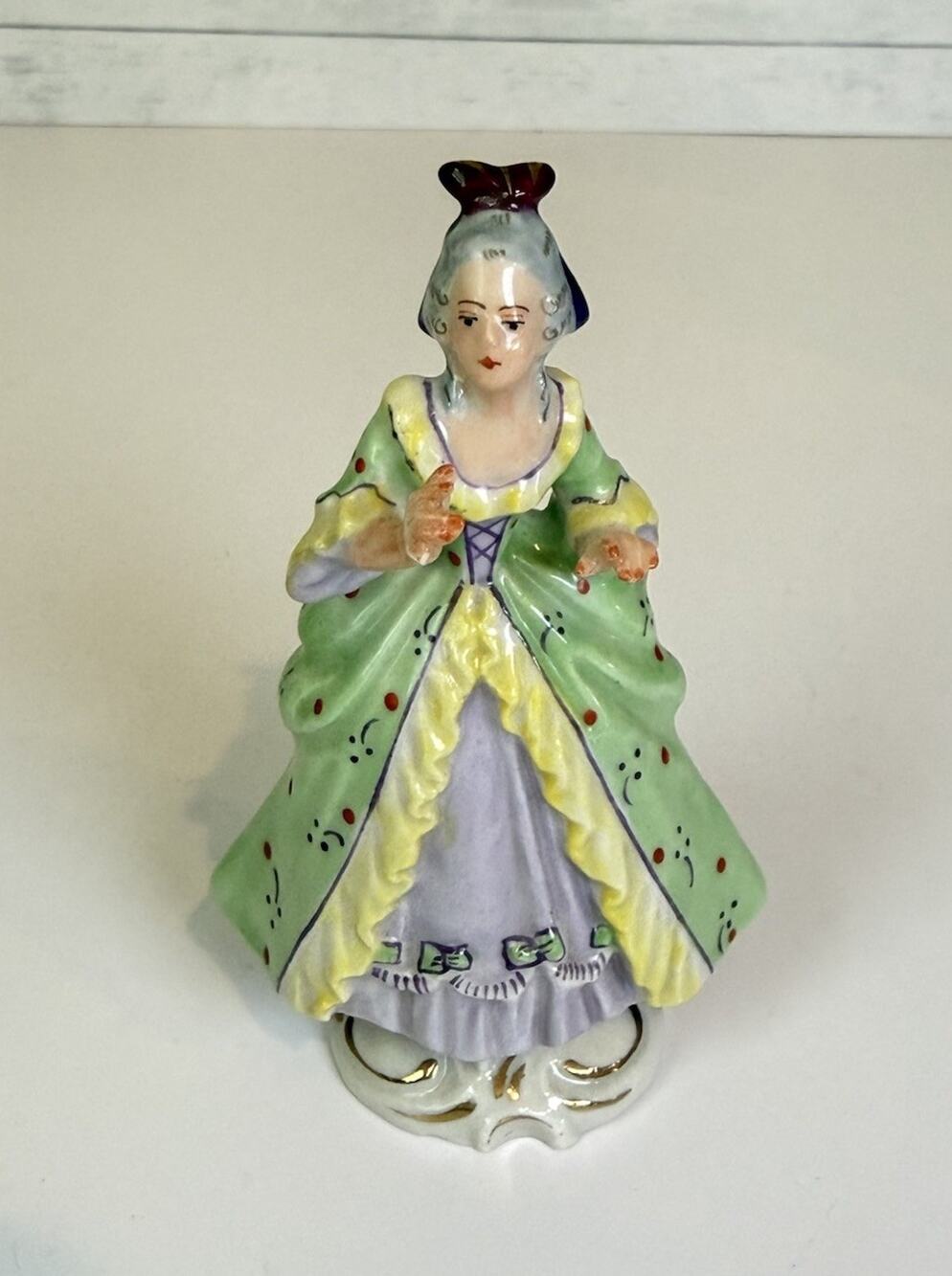 Vintage Reichenbach Germany US Zone Porcelain Lady Figurine Rococo Dresden Style